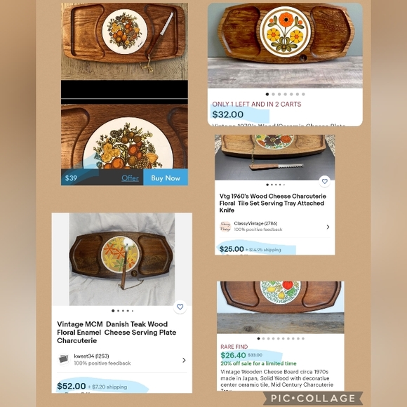 1970s "Gail Craft Quality Woodenware Japan" - Cheese Board - Picture 10 of 10